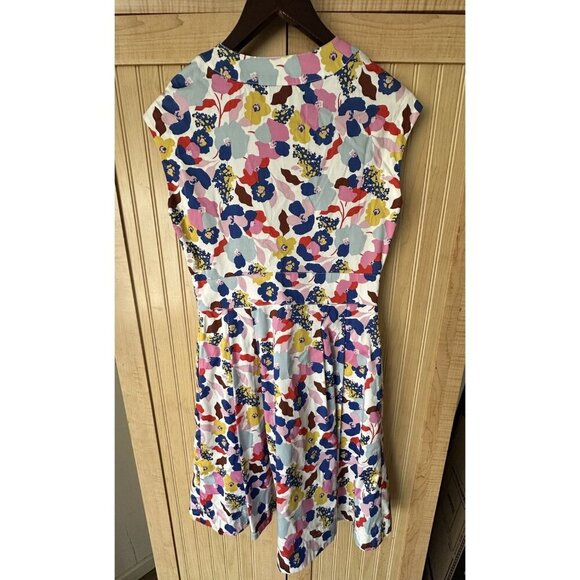 Boden Women Dress Floral Shift Dress US Size 2 R Clemmie Fit & Flare V-neck - Picture 4 of 5